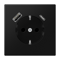 JUNG LS 1520-15 CA SWM wandcontactdoos LS990 grafiet mat zwart USB en USB-C - thumbnail