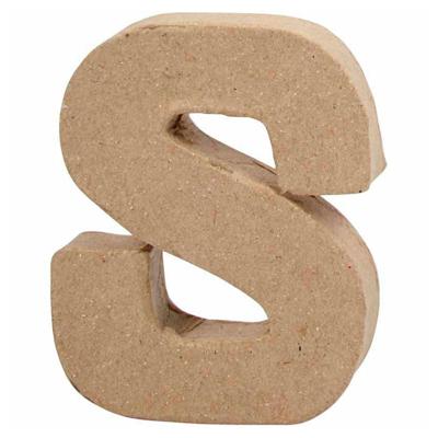 Creative letter S papier mâché 10 cm