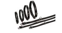 Lederen honden halsband zwart - 62 cm x 25 mm - thumbnail