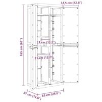 Tuinkast 65x37x165 cm polypropeen zwart - thumbnail