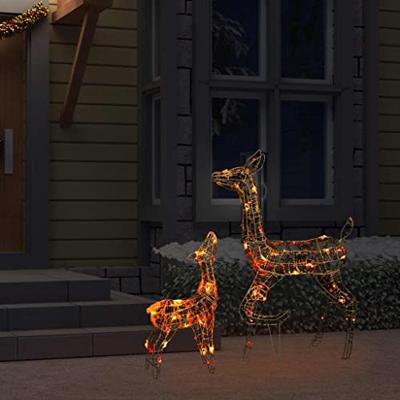 Kerstversiering rendierfamilie 160 LED meerkleurig acryl - thumbnail