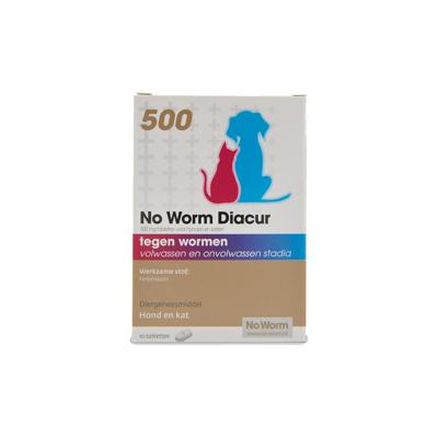No Worm Diacur 500 voor hond en kat 10 tabletten