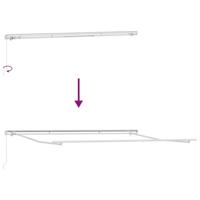 Luifel handmatig uittrekbaar 500x300 cm antraciet en wit - thumbnail