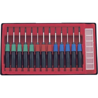 Basetech Schroevendraaierset Elektronica en fijnmechanica 14-delig Plat, Kruiskop Phillips, Binnen-zesrond (TX)