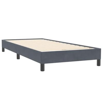 Boxspring zonder matras fluweel donkergrijs 90x220 cm