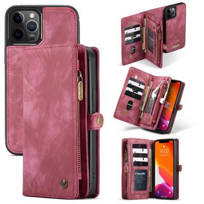 Caseme - vintage 2 in 1 portemonnee hoes - iPhone 12 / iPhone 12 Pro - Rood