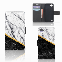 LG Q6 | LG Q6 Plus Bookcase Marmer Wit Zwart - Origineel Cadeau Man - thumbnail