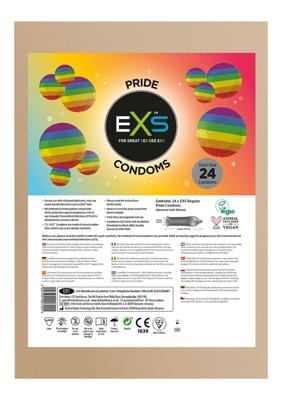 Exs Pride Rainbow Condoms - 24 pack