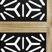 Kamerscherm met 4 panelen massief paulowniahout bruin en zwart - thumbnail