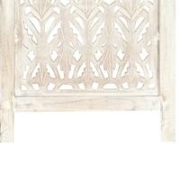 Kamerscherm met 5 panelen handgesneden 200x165 cm mangohout wit - thumbnail