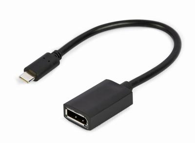Gembird USB-adapterkabel type C naar DISPLAYPORT 4K, 15 cm, zwart