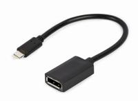 Gembird USB-adapterkabel type C naar DISPLAYPORT 4K, 15 cm, zwart - thumbnail