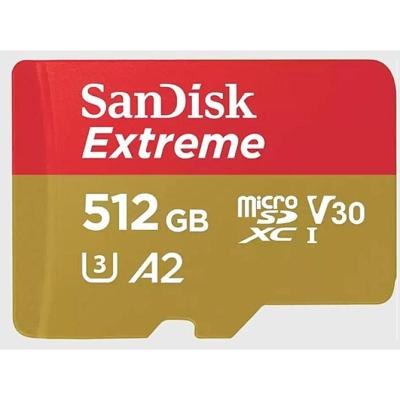 SanDisk SanDisk Extreme - Flash-Speicherkarte (microSDXC-an-SD-Adapter inbegriffen) microSDHC-kaart 512 GB Class 10 UHS-I Schokbestendig, Waterdicht