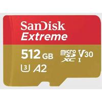 SanDisk SanDisk Extreme - Flash-Speicherkarte (microSDXC-an-SD-Adapter inbegriffen) microSDHC-kaart 512 GB Class 10 UHS-I Schokbestendig, Waterdicht - thumbnail
