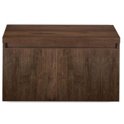 Frozen 3D Badmeubelset 80 cm - Greeplijst in Kleur - Inclusief Wastafelbovenblad Dark Oak