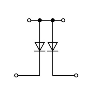 WAGO 870-541/281-490 Diodeklem 2-etages 5 mm Spanveer Toewijzing: L Grijs 50 stuk(s)