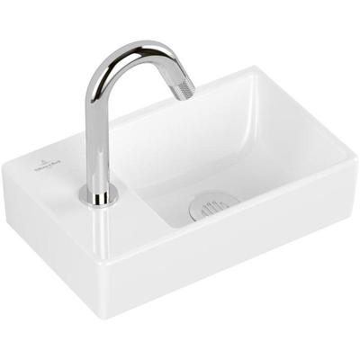 Villeroy & Boch Avento fonteinset - 36x22x11cm - kraangat links - chromen fonteinkraan - glans wit 4300s301 - thumbnail