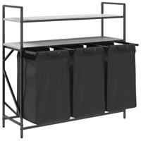 Wasmand 3 vakken met planken grijs sonoma eiken - thumbnail