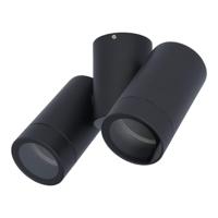 Silva LED Wandlamp - Wandspot - Plafondspot - Kantelbaar - 2-Lichts - Dimbaar - GU10 Fitting - IP65 Waterdicht - Zwart - Voor binnen en buiten - thumbnail