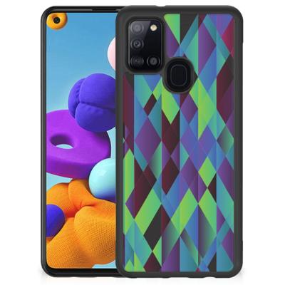 Samsung Galaxy A21s Grip Case Abstract Green Blue Samsung Galaxy A21s Grip Case Abstract Green Blue