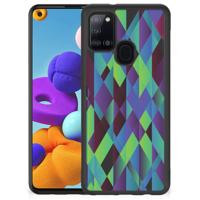Samsung Galaxy A21s Grip Case Abstract Green Blue - thumbnail