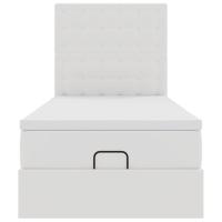 Ottoman bed met matras en LED's 90x200cm kunstleer wit - thumbnail