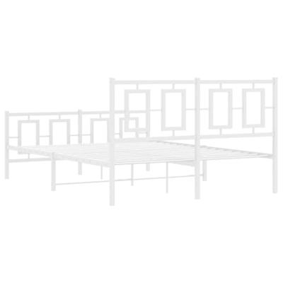 Bedframe met hoofd- en voeteneinde metaal wit 140x190 cm