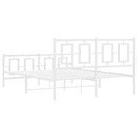 Bedframe met hoofd- en voeteneinde metaal wit 140x190 cm - thumbnail