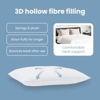 VidaXL Hoofdkussen met kussen wit katoen en polyester - thumbnail