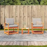 3-delige Loungeset massief grenenhout wasbruin - thumbnail