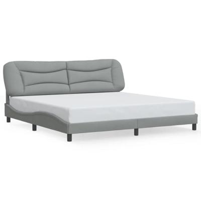 Bedframe zonder matras "Hvar" stof lichtgrijs 200x200 cm