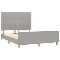 Bedframe zonder matras stof lichtgrijs 140x200 cm - thumbnail