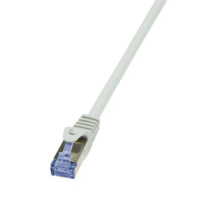 LogiLink CQ4032S RJ45 Netwerkkabel, patchkabel CAT 6A S/FTP 1.00 m Grijs Vergulde steekcontacten, Vlambestendig, Snagless 1 stuk(s)