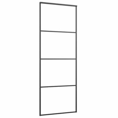 Schuifdeur met beslagset 76x205 cm ESG glas zwart