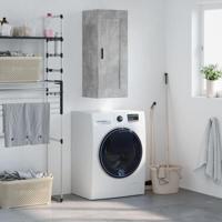 Wandkast 34,5x34x90 cm bewerkt hout betongrijs - thumbnail