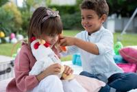 Pluche kip - GIPSY TOYS - Met geluid - 22 cm - Wit/grijs - thumbnail