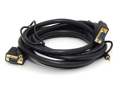Monoprice 100558 15ft Super VGA HD15 Mannelijke naar Mannelijke CL2 Nominale Kabel met Stereo Audio en Triple Shielding