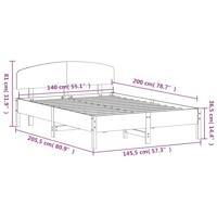Bedframe zonder matras massief grenenhout wasbruin 140x200 cm - thumbnail