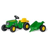 Rolly Toys traptrekker met aanhanger - John Deere RollyKid groen - thumbnail