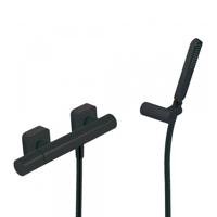 Douchemengkraan Tres Loft met Handdouche 29.2x8 cm Rond Mat Zwart - thumbnail