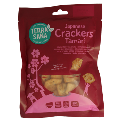 TerraSana Japanse bruine rijstcrackers eko bio 60 Gram