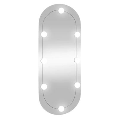 VidaXL Wandspiegel met led's ovaal 30x70 cm glas VidaXL Wandspiegel met led's ovaal 30x70 cm glas