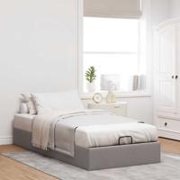 Bedframe zonder matras 90x200 cm stof taupe - thumbnail
