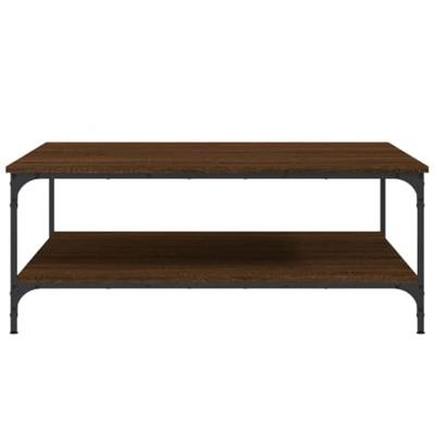 Salontafel 100x100x40 cm bewerkt hout bruineikenkleurig Salontafel 100x100x40 cm bewerkt hout bruineikenkleurig