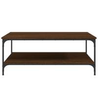 Salontafel 100x100x40 cm bewerkt hout bruineikenkleurig - thumbnail