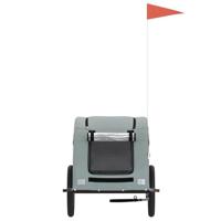 VidaXL Hondenfietstrailer oxford stof en ijzer grijs - thumbnail