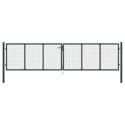 Gaaspoort 400x125 cm gegalvaniseerd staal grijs
