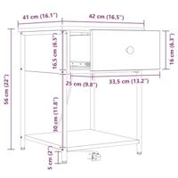 Bedside kasten 2 pcs Zwart eiken 42 x 41 x 56 cm Bewerkt hout - thumbnail
