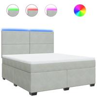 Boxspring met matras fluweel lichtgrijs 180x200 cm - thumbnail