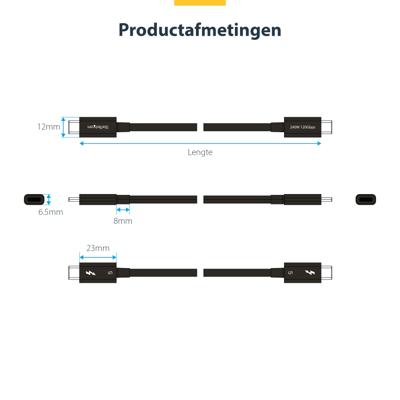 Voedingskabel Startech TBLT5MM1M240W Zwart 1 m